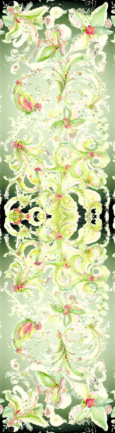 Garden Ribbon Green Fabric