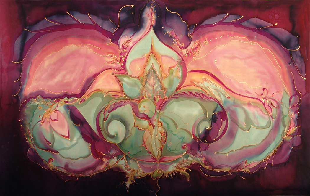 Orchid Moon Silk Tapestry