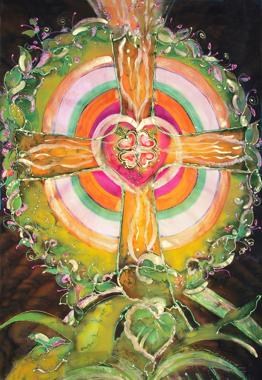 Celtic Cross Silk Tapestry