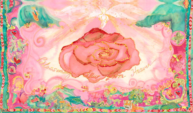Rose WiTalia's Banner Silk Tapestry
